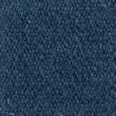 Blue woven fabric texture with a granular, nubby surface; displays manufacturer detail “verzelloni dylan 19050” and tonal fiber variations.