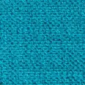 Turquoise woven fabric texture with a dense, ribbed pattern and dark flecks, exhibiting a matte finish and substantial, slightly raised surface.