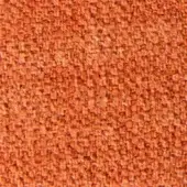 Orange woven fabric texture with a looped pile and mottled surface, displaying a compact, slightly irregular fiber construction.