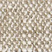 Textured surface with light beige circular elements set in a tan fibrous background, displaying a patterned, slightly glossy effect.