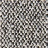 Dense gray woven fabric texture with heathered silver and charcoal tones, exhibiting a nubby, matte yarn surface and tight weave.