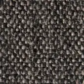 Woven fabric texture, charcoal gray and taupe heathered blend, dense irregular pattern with knotted yarns, matte finish, “joni 15049” verzelloni.