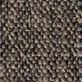 Dark gray woven fabric texture with a nubby surface and matte finish, displaying a tight grid pattern and heathered tonal variations.