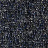 Navy blue woven fabric texture with irregular speckled pattern, coarse loops, and visible knots; “joni 15051” material designation.