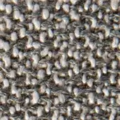 V erzelloni fabric Klimt 14054, gray and off-white twill weave with diagonal ribs, soft brushed texture, uneven surface density.