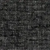 Charcoal gray fabric sample with speckled texture, featuring beige tufts and a nubby weave; Verzelloni “Lena 17032” label visible.