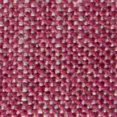 Rose-red woven fabric texture with grid pattern, beige threads, and a fuzzy nubby surface; verzelloni maori 11162 label visible.