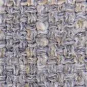 Woven fabric texture, muted gray and sandy beige, irregular heathered pattern with a nubby, matte finish and distinct vertical-horizontal grid.