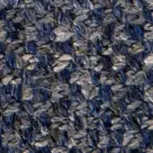 Navy blue and gray heathered fabric texture with a dense, nubby weave and irregular looped fibers suggesting a wool blend composition.