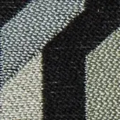 Diagonal fabric texture split between light gray woven textile and dense black material, separated by a dark gray band.