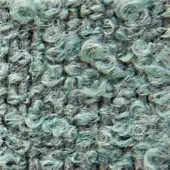 Teal and gray looped pile fabric texture with subtle sheen, displaying tight curls and fiber variations; verzelloni Calvin 22028 fabric sample.