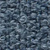 Blue fabric texture with curled fibers, displaying subtle tonal variations and integrated text reading "verzelloni > fabric > calvin 22030".