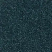 Dark teal fabric texture with dense, raised fibers and a short pile, displaying subtle tonal variations; manufacturer detail visible.