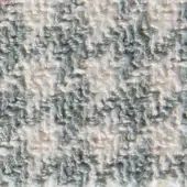 Heathered fabric texture, off-white and gray with teal, features looped weave and subtle “gwen” & “15056” identifiers, matte finish.
