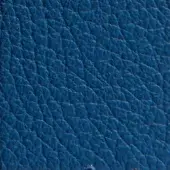 Blue pebble-grain leather texture with a consistent diagonal pattern and matte finish, displaying subtle tonal variations and a tactile quality.