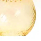 Vistosi Oto Amri glass pendant, amber colored, spherical shape with subtle vertical striations and reflective highlights.