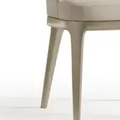 Bizzotto Dune chair, beige composite frame, rounded upholstered seat, vertical seam detailing, minimalist modern design, studio shot.