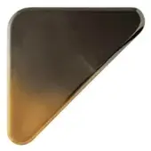 Decorative resin triangle, golden yellow to charcoal gray gradient, rounded edges, “bizzotto nara shading vulcano” label, white background.