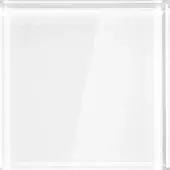 Transparent glass tile with beveled border, featuring textured surface and diagonal light reflection, labeled “fiam vx”.