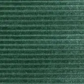 Green corduroy fabric texture with dense horizontal cords and a striped pattern, displaying a tactile, woven surface.