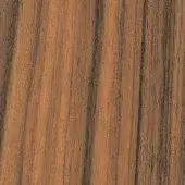 Pau ferro wood texture displaying warm brown tones, vertical grain, and a smooth polished finish with a moderately tight pattern.