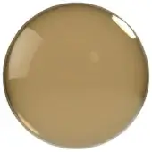 Golden-brown glass orb, highly reflective surface, spherical shape, studio product shot, seamless texture, smooth curvature, white background.