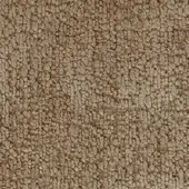 Brown looped pile fabric texture with a granular surface, showing beige and chocolate fiber variations and a slightly raised, speckled pattern.