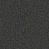 Dark gray looped pile fabric texture with heathered tonal variations, displaying a dense, uniform nubby surface and subtle imprinted text.
