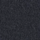 Dark gray-blue looped pile fabric texture with a matte finish, uniform short loops, and heathered tonal variations; labeled “lago > fabric > barnum”.