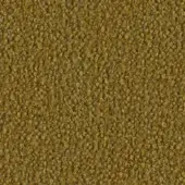 Mustard yellow looped pile fabric with speckled gray-brown tones, featuring a coarse, nubby texture and random looped pattern; label reads "lago > fabric > barnum".