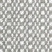 Woven fabric texture with gray and white grid pattern, dense irregular weave, nubby yarns, and a speckled tweed-like appearance; francis f302.