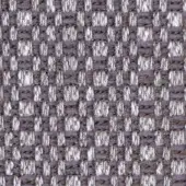 Woven fabric sample with gray, beige, and off-white grid pattern; dense, textured weave with matte finish and subtle speckled effect.