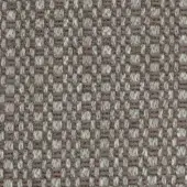Woven fabric texture, lavender-grey and off-white heathered grid, tight rectangular weave with nubby fibers, label reads "lago > fabric > francis > f308".