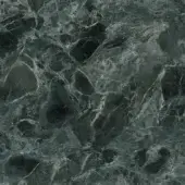 Verde Alpi marble texture displaying dark green and black tones with off-white veining, exhibiting a dense crystalline structure and glossy finish.