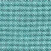 Turquoise woven fabric with grid pattern, silver-gray threads, coarse texture; Varaschin Pop Soley E458 Popturquoise material sample.