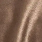 Brilliant Velour fabric sample, warm brown, short pile with vertical nap; soft, draped texture highlighted by diffused lighting.