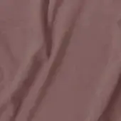 Fabric swatch in dusty rose, soft textured eco nabuk with a subtle sheen and visible folds, displaying “vismara > eco nabuk (a) > en319” label.