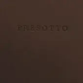 Dark brown textured surface with embossed “PREOTTO” text in sans-serif font, uniform color, subtle grain, and diffused, even lighting.
