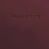 Burgundy textured surface with embossed “PREOTTO” text in sans-serif font, matte finish, uniform plane, subtle grain, diffused lighting.