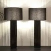 Distinguished Rugiano Liberty floor lamp with aluminum base and dark textile shade in bronze finish