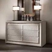 Distinguished DV Home Collection Adler dresser crafted in leather with stainless steel accents and a satin finish