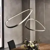 Distinguished Cattelan Italia Magellano suspension lamp with asymmetrical diffuser in titanium embossed lacquered dark gray matte steel
