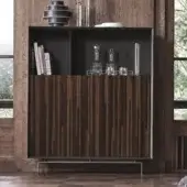 Superior Ditre Italia Eric cupboard with dark brown wood and satin finish offering balanced storage with shelves and doors