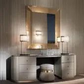 Lavish DV Home Collection Tiffany mirror with multilayered structure and 24Kt gold dipped stainless steel frame