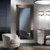 Superior DV Home Collection Tiffany mirror with multilayered structure in antique bronze satin and warm metallic finish