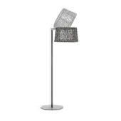 Superior Varaschin Emma floor lamp with dark woven shade and powder-coated aluminum built on a steel base