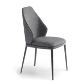 Sophisticated Bonaldo Mida chair with enveloping textile backrest and sleek metal legs