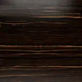 Dark brown wood texture with parallel golden-brown bands, displaying a glossy, polished surface and horizontal striped grain pattern.