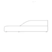 Vehicle line drawing, streamlined body, monochromatic, minimalist design, two-block base, single curved window, technical sketch aesthetic.