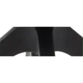 Black nylon component, rounded protrusion, angled extensions, cylindrical shaft, matte finish, geometric form, isolated on white background.